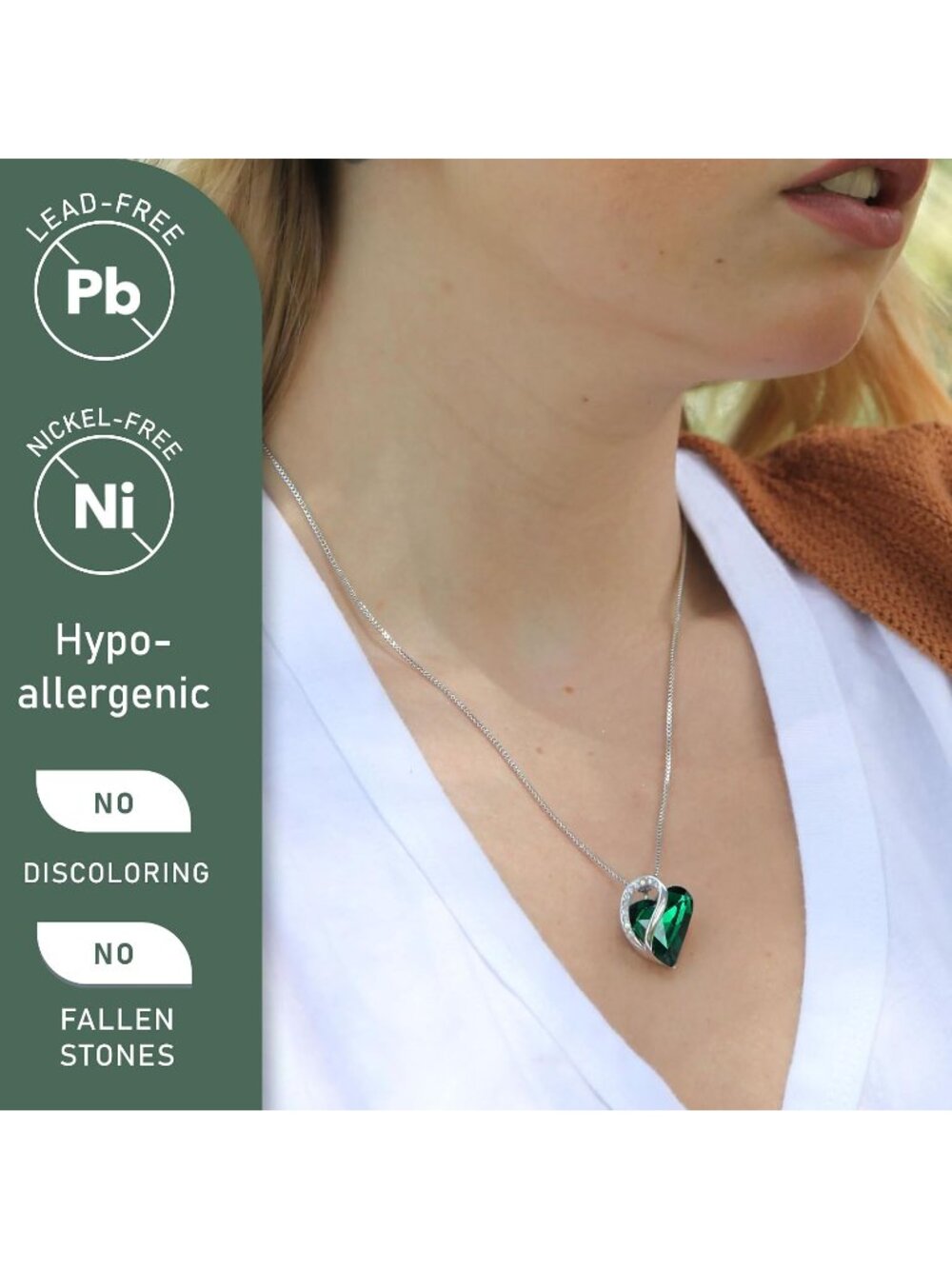 New Gift Necklaces for Women, Infinity Love Birthstone Heart Crystal Pendant - Picture 2 of 6